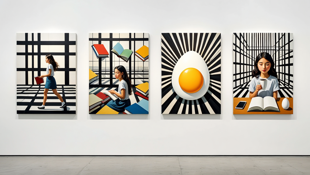 Modern Grid Abstract Collection – Set of 4