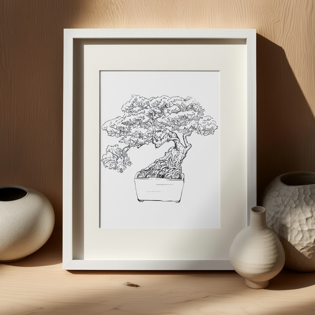 Line Art Trees Poster