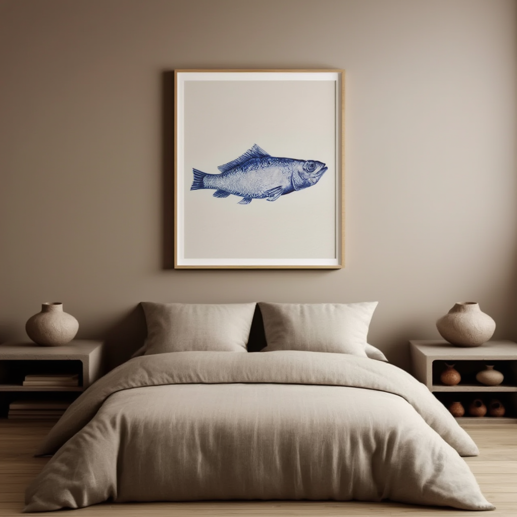 Blue Fish – Abstract Aquatic Print