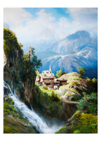 Village in the Bernese Alps by Adolf Mosengel (1885) – Alpine Landscape Masterpiece