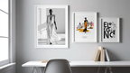 Luxury Fashion Art – 3-Piece Set with White Frames - Hakyarts