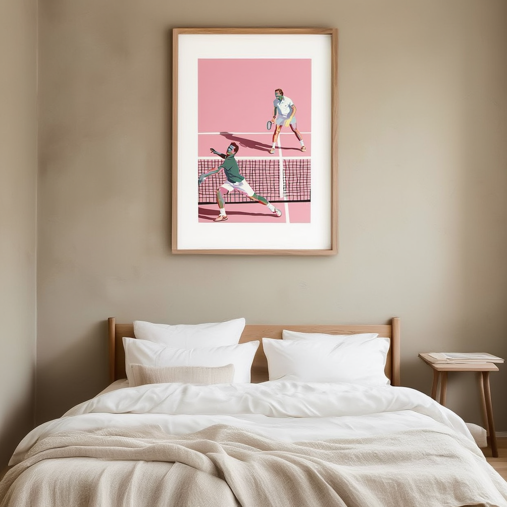 Tennis Match — Courtside Friends Wall Art Print