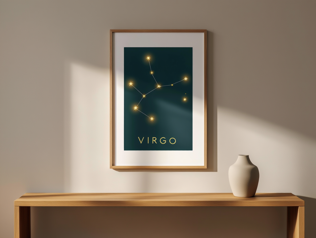 Star Sign Virgo Poster | Personal Zodiac Wall Art Print