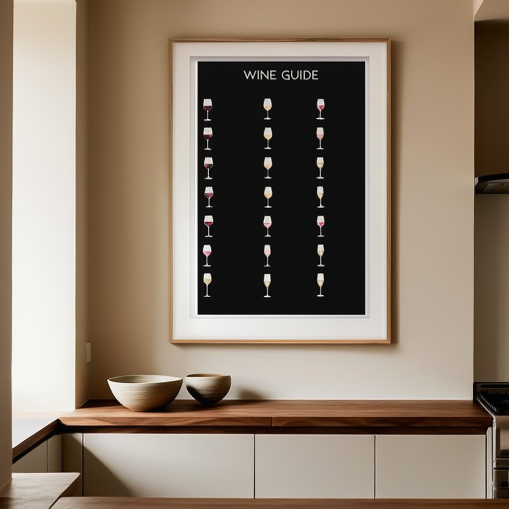 Wine Guide Poster – Illustrated Wall Art for Wine Lovers - Hakyarts