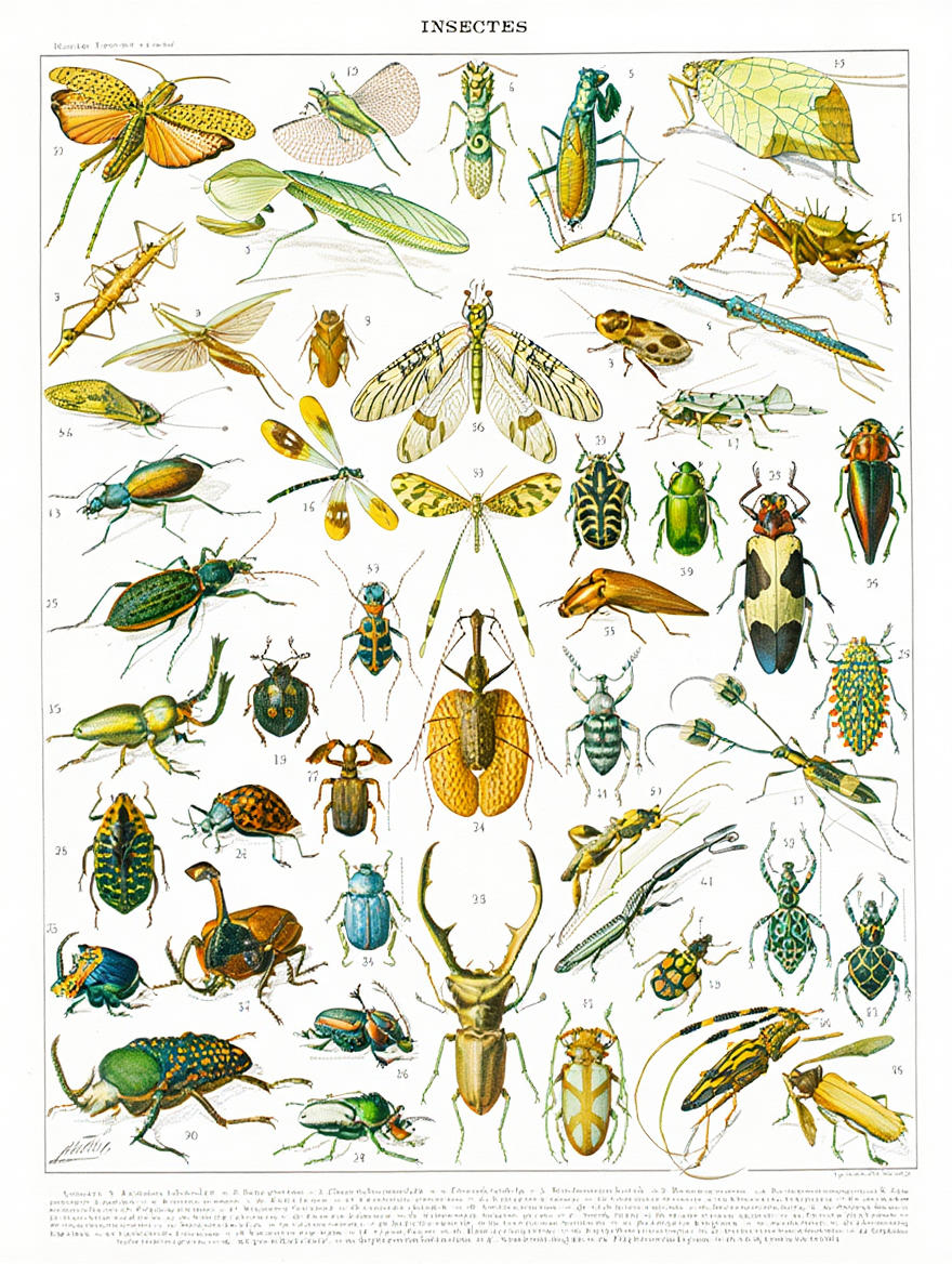 Adolphe Millot - Insectes I Poster