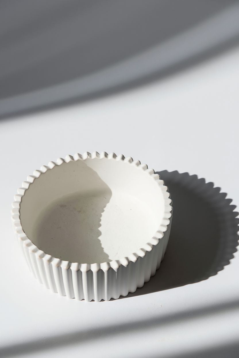 Minimalist Short Striped  Storage Box – White Cream  Home Decor