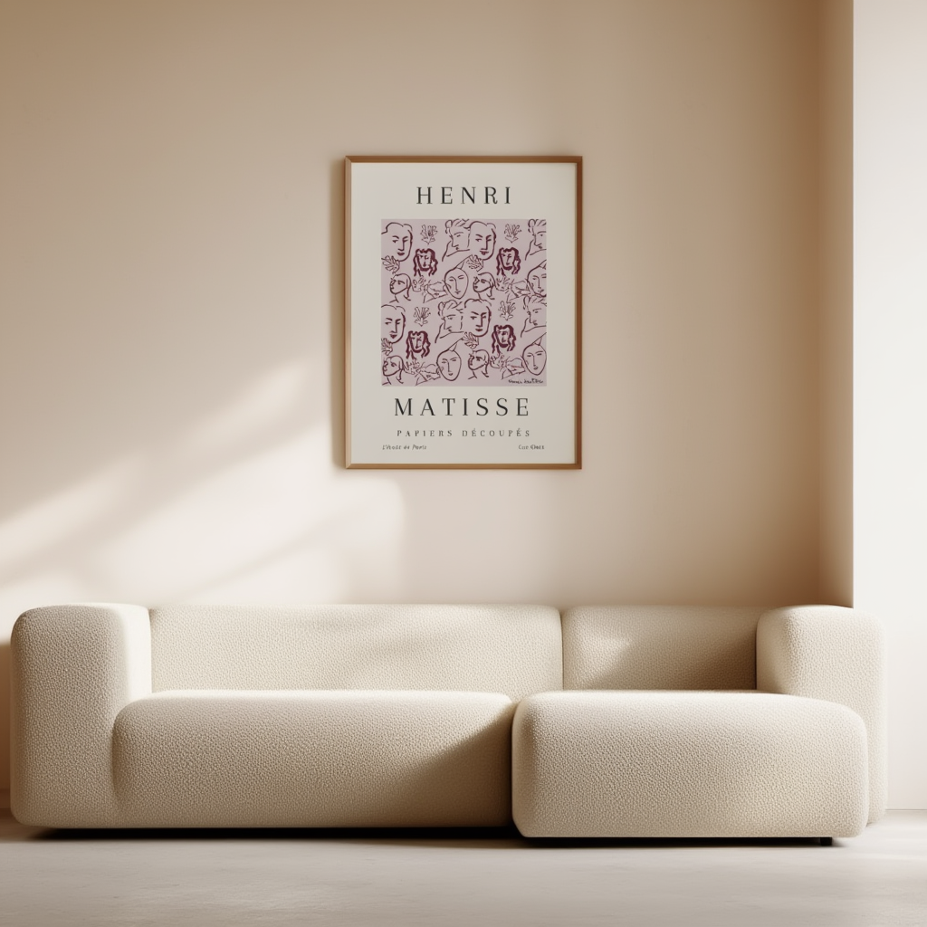 Blush & Beige Botanical Print – Modern Floral Poster – Neutral Wall Art