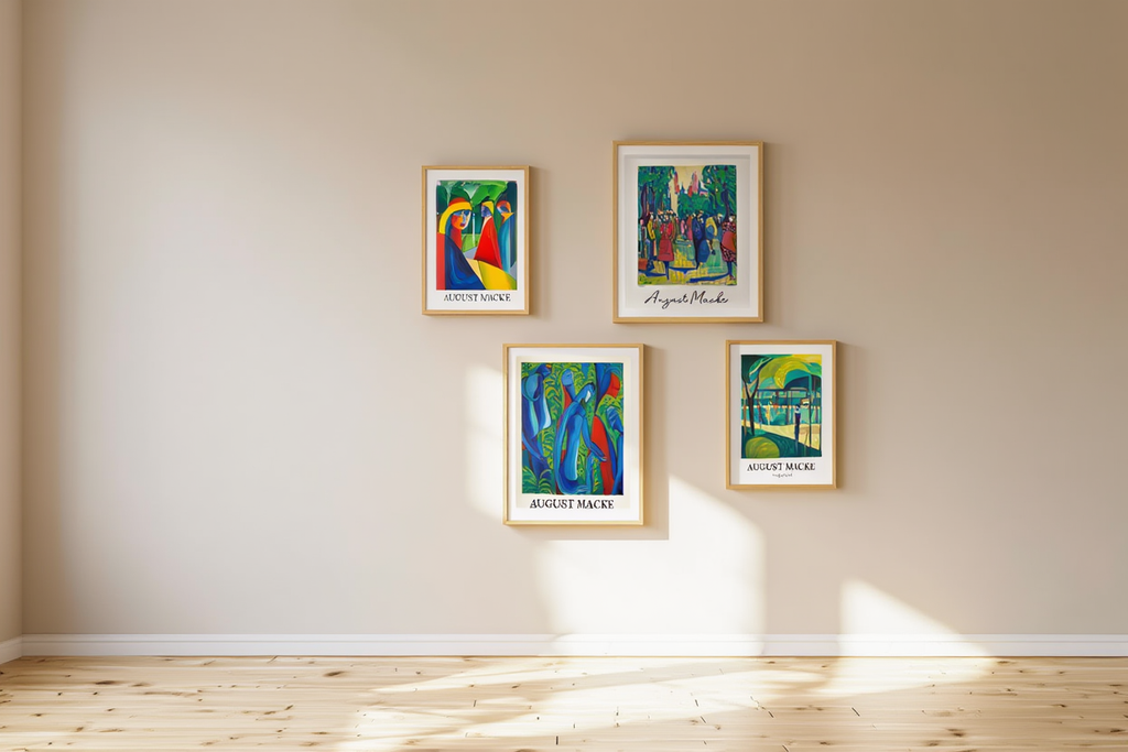 Bright & Bold August Macke Prints – 4 Modern Artworks for Living Room or Bedroom