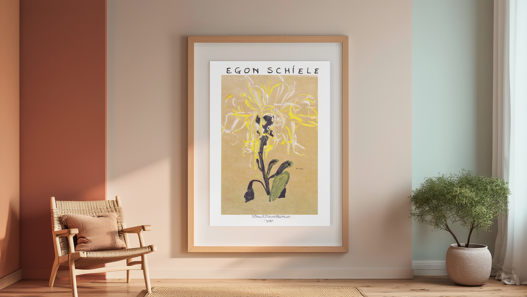 Yellow Chrysanthemum (1910) by Egon Schiele – Expressionist Art Print