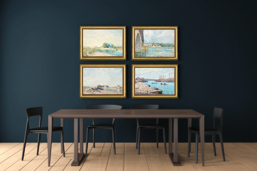 Alfred Sisley Impressionist River Landscapes – Gallery Wall Art Print Set - 4 Prints