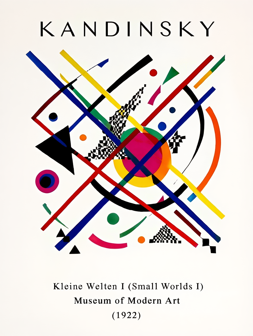 Kandinsky Geometric Abstract – 6 Modern Bauhaus Prints -Colorful Composition Gallery Wall Set for Living Room, Bedroom, or Office