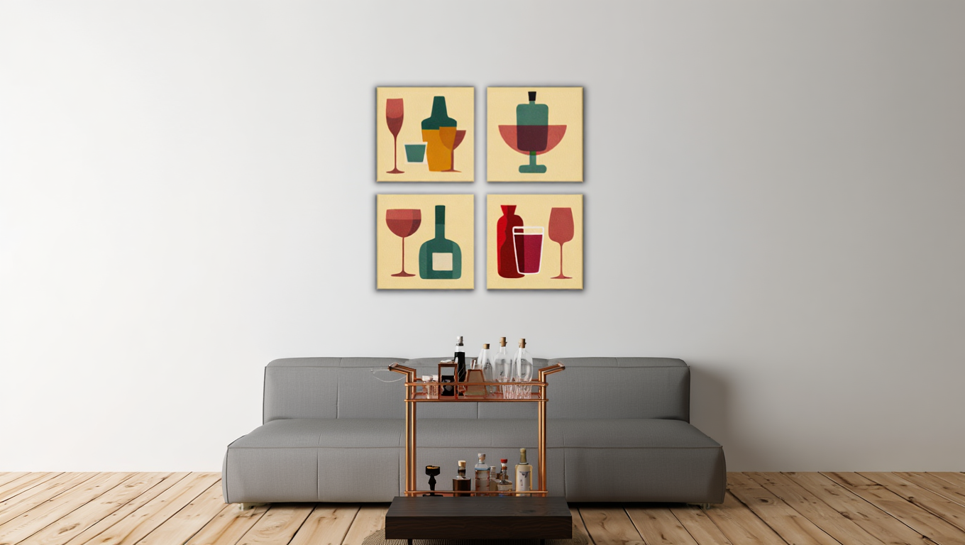 Cocktail Vibes – 4 Art Prints Set