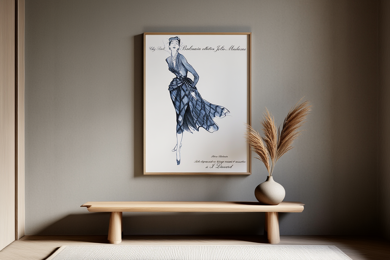 Vintage Pierre Balmain Illustration Poster – René Gruau Artwork