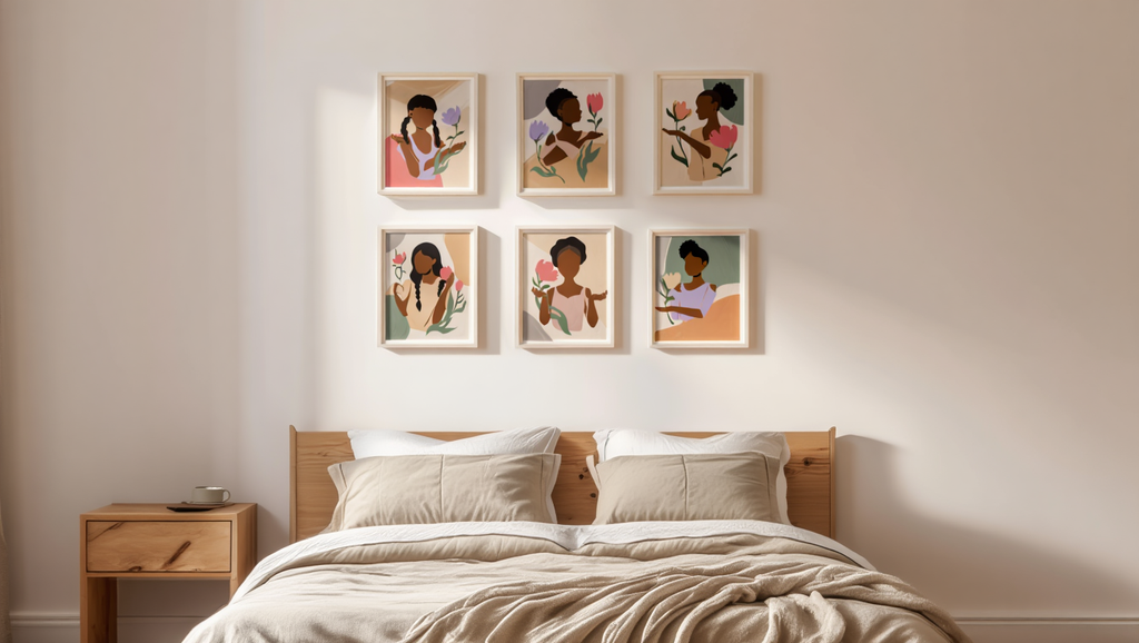 Floral Black Girl Collection – Set of 6 Art Prints