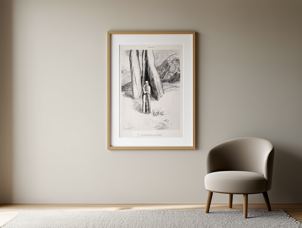 A Madman in a Dismal Landscape by Odilon Redon – Symbolist Art Print