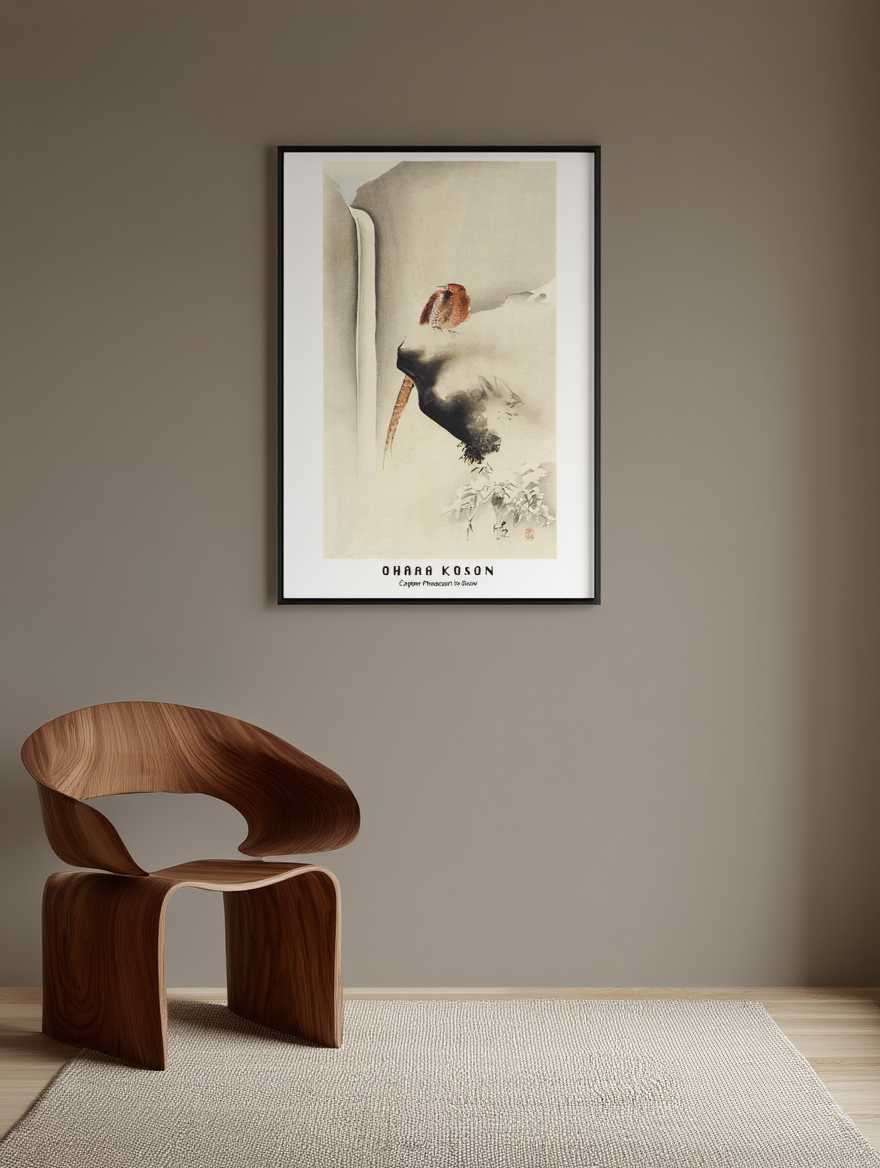 Ohara Koson - Affiche Paysans de cuivre dans la neige