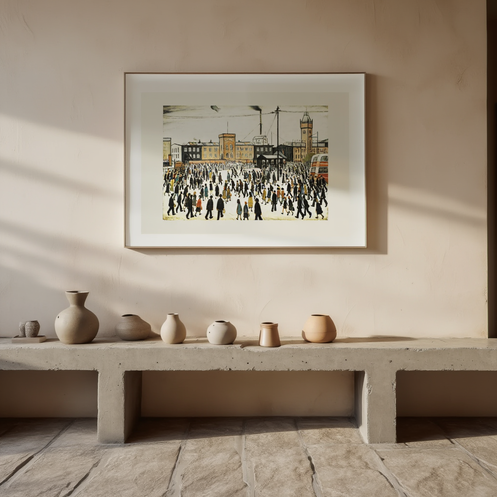 Going to Work – L. S. Lowry (1943) | Industrial Figurative Art Print - Hakyarts