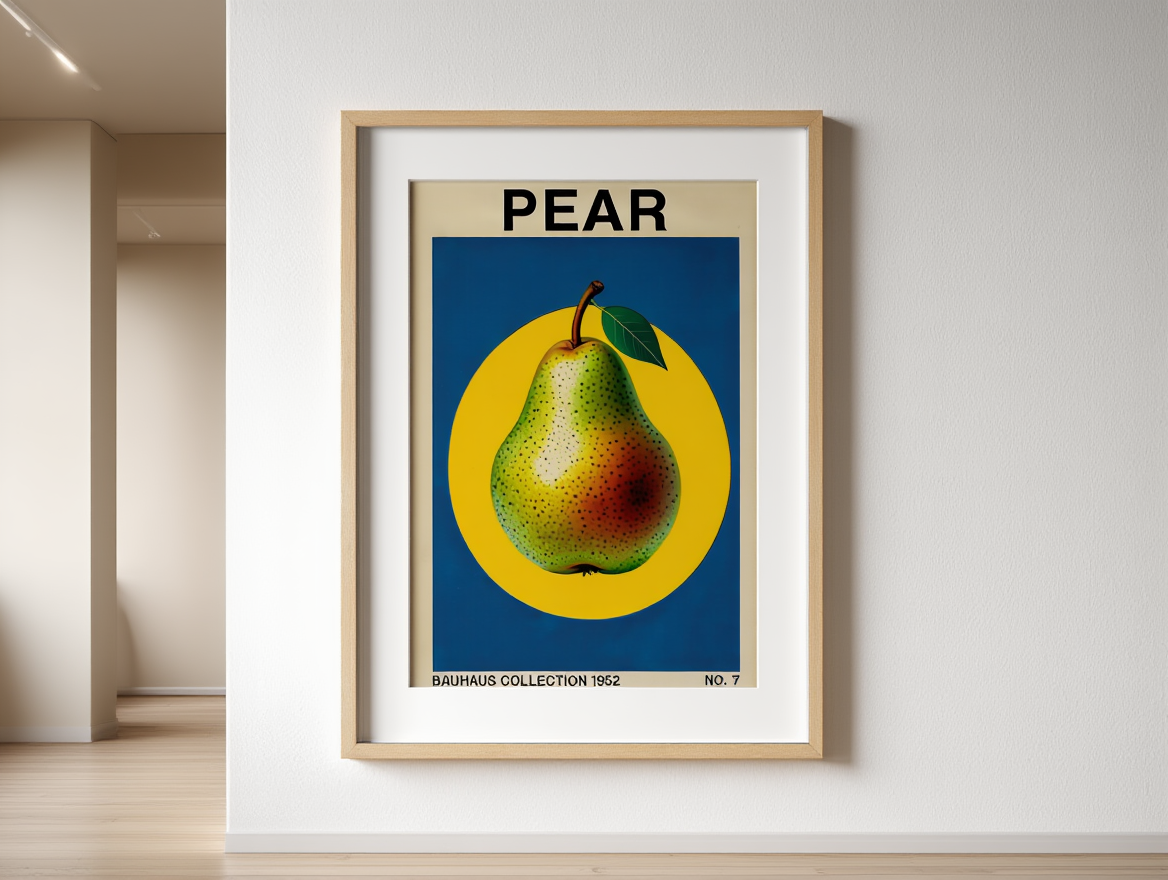 Bauhaus Pear Art Print – Modern Geometric Minimalist Wall Décor