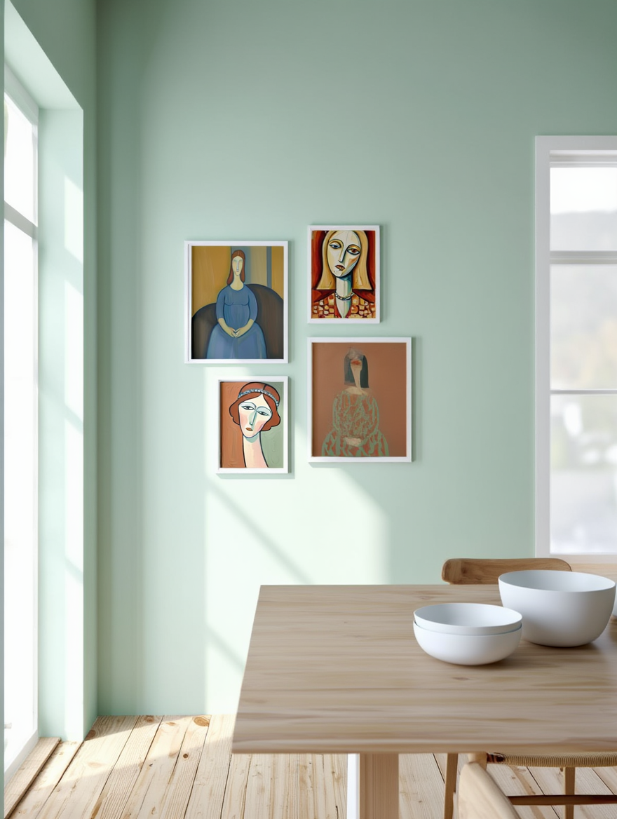 Modigliani Silhouettes – Expressionist Portrait Print