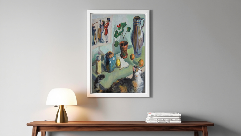 August Macke - The Ghost in a House Stalls 'Still Life with a Cat'