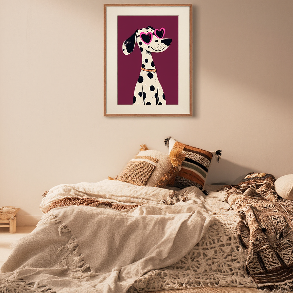 Dog Lover Wall Art – Best Friend Puppy Illustration for Home Decoration