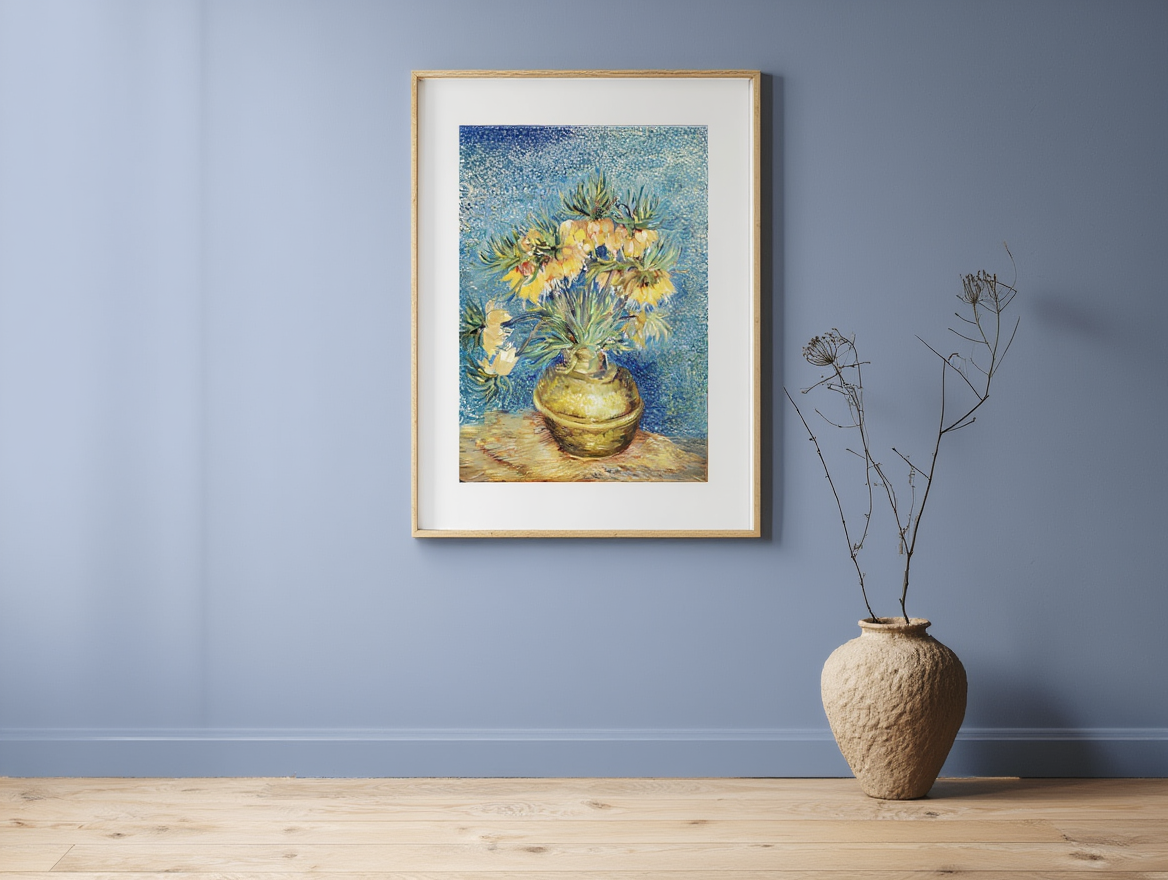 Imperial Fritillaries in a Copper Vase | Elegant Floral Still Life Art Print |