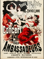 Concert des Ambassadeurs by Jules Chéret – Belle Époque French Poster Art Print - Hakyarts