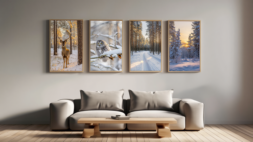 Nordic Winter Forest Gallery – Set of 4