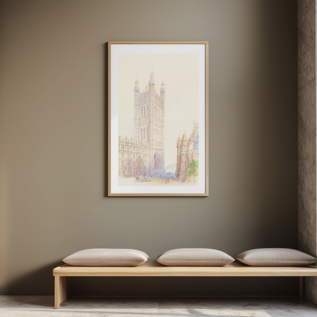 Victoria Tower – Edward Duncan kunsttryk | Britisk arkitektonisk plakat fra det 19. århundrede