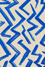 Set of 3 Modern Wall Art Prints - Geometric Blue Abstract - Hakyarts