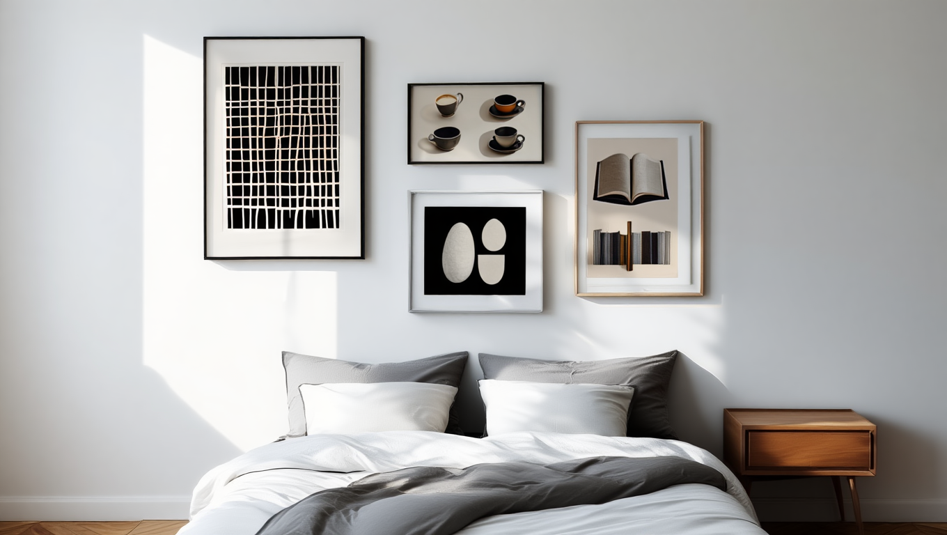 Black Striped Abstract – Set of 4 Geometric Art Prints