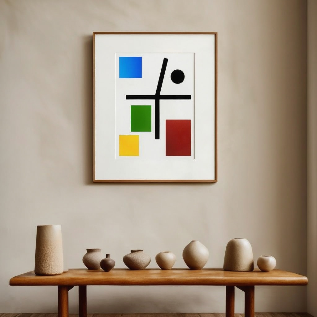 Composition with Broken Cross (2017) by Myriam Thyes – Contemporary Abstract Art Print - Hakyarts