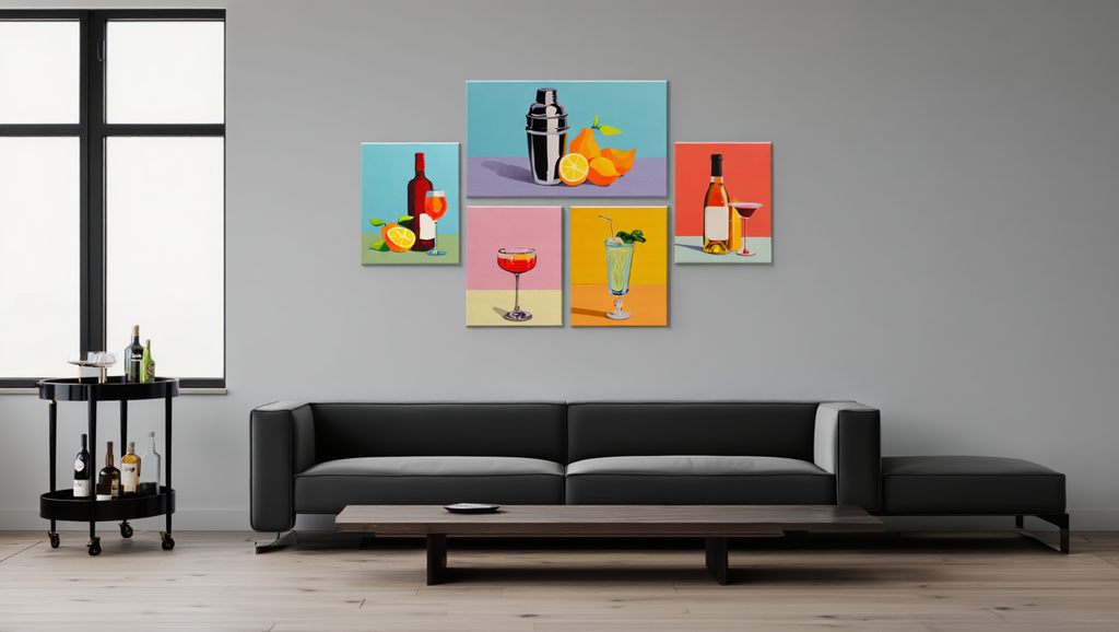 Cocktail Bar Drinks – Set of 5 Art Prints