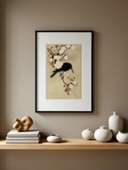 Ohara Koson - Crow on a Cherry Branch Poster - Hakyarts