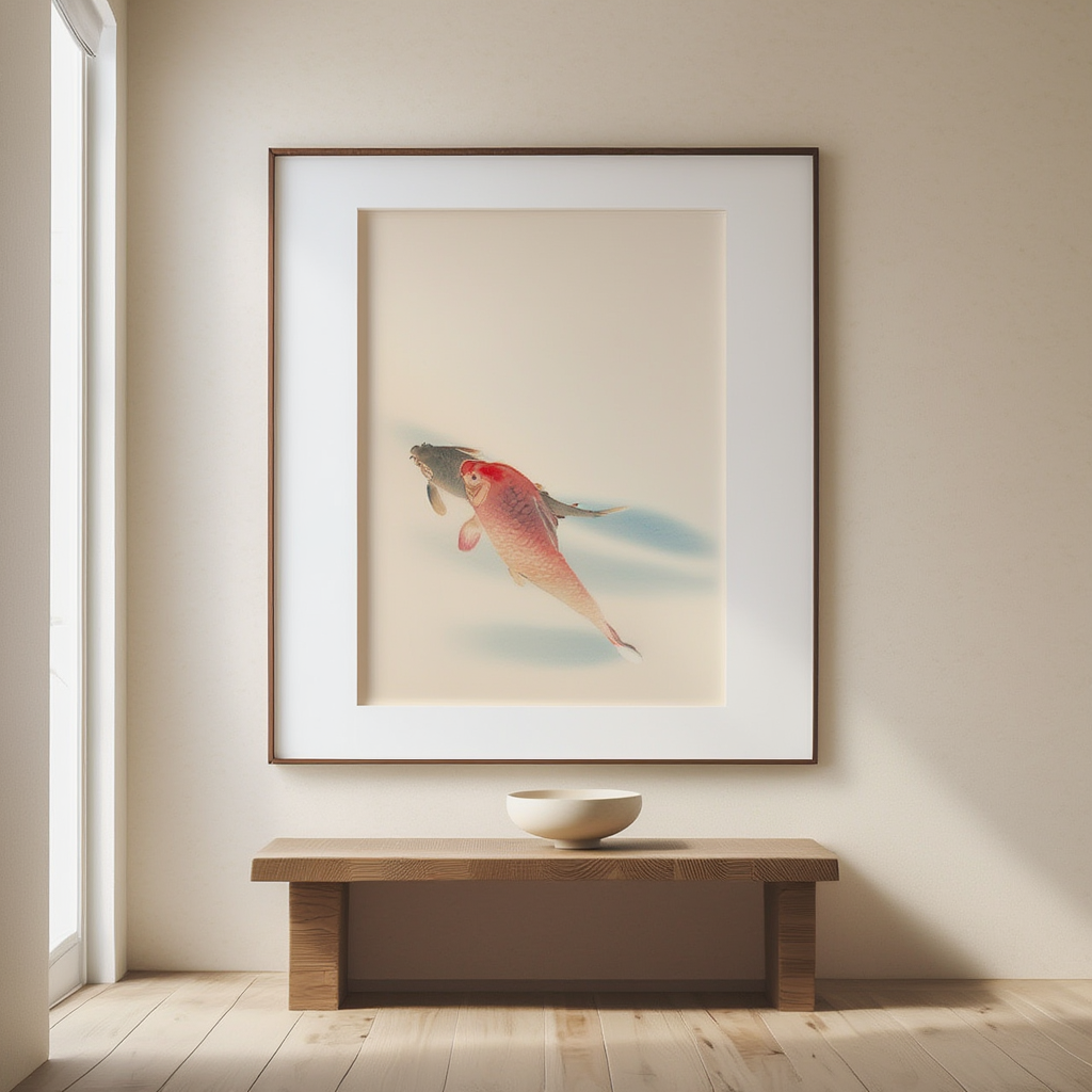 Two Carp – Ohara Koson Poster | Japanese Nature Art Print