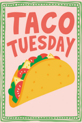 Taco Tuesday – Impression d'art minimaliste amusante pour cuisines et salles à manger