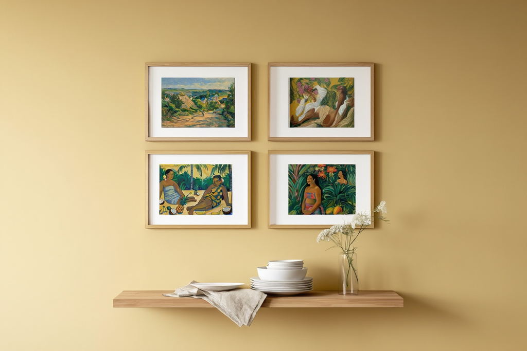 Gauguin Bold Colors & Forms – 4 Prints Mix & Match Paradise Scenes