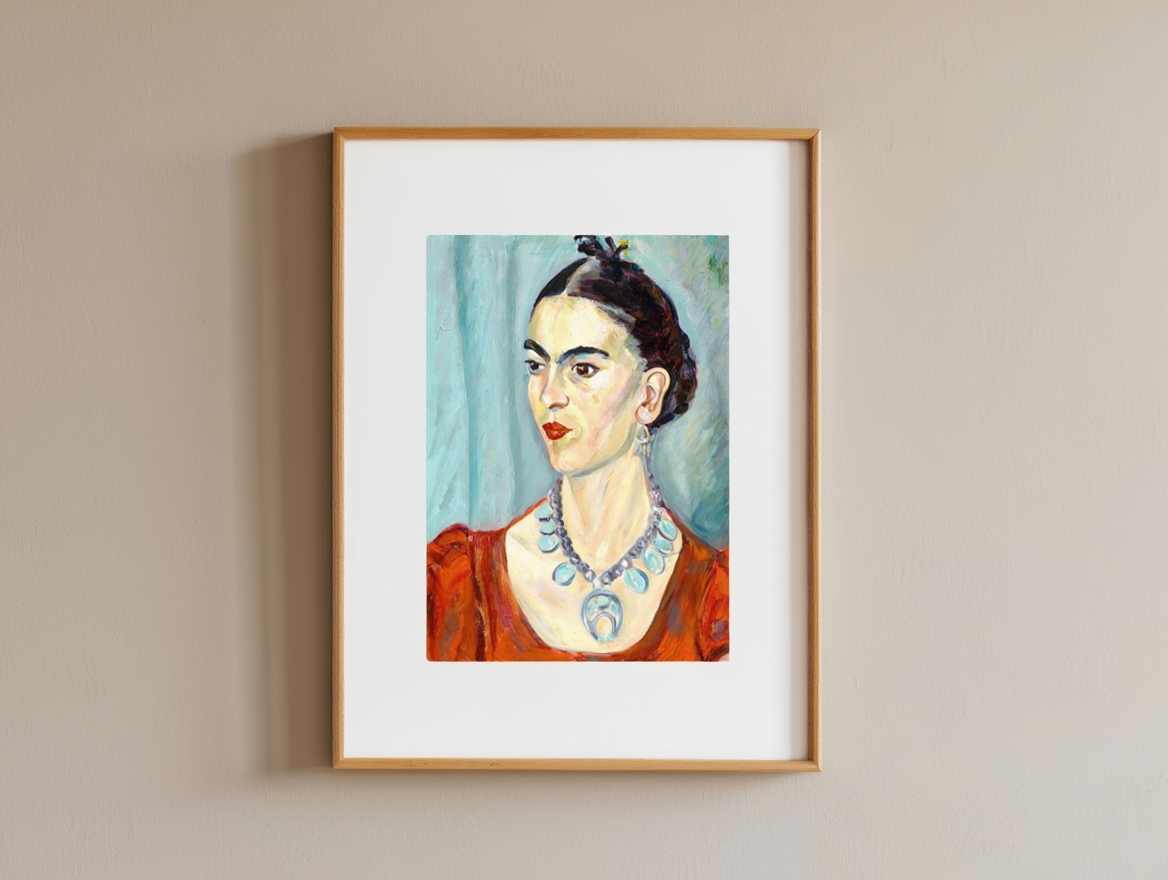 Frida Kahlo Portrait by Magda Pach, 1933 – Vintage Art Print
