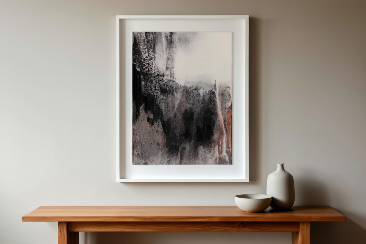 Grey Brush Stroke Poster No3