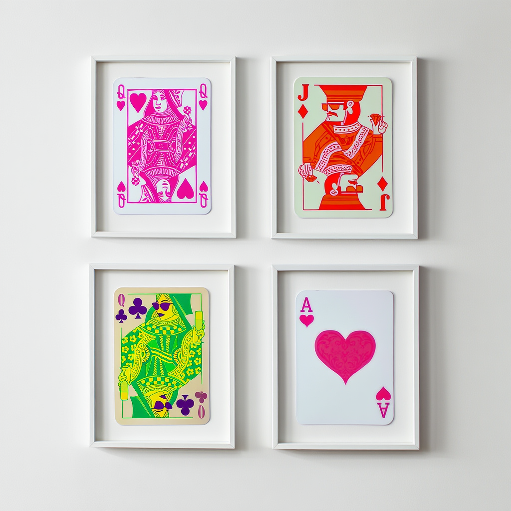 Aces and Queens Cards – Set of 4 Prints