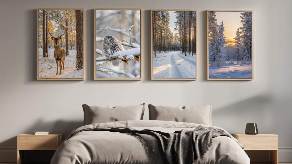 Nordic Winter Forest Gallery – Set of 4