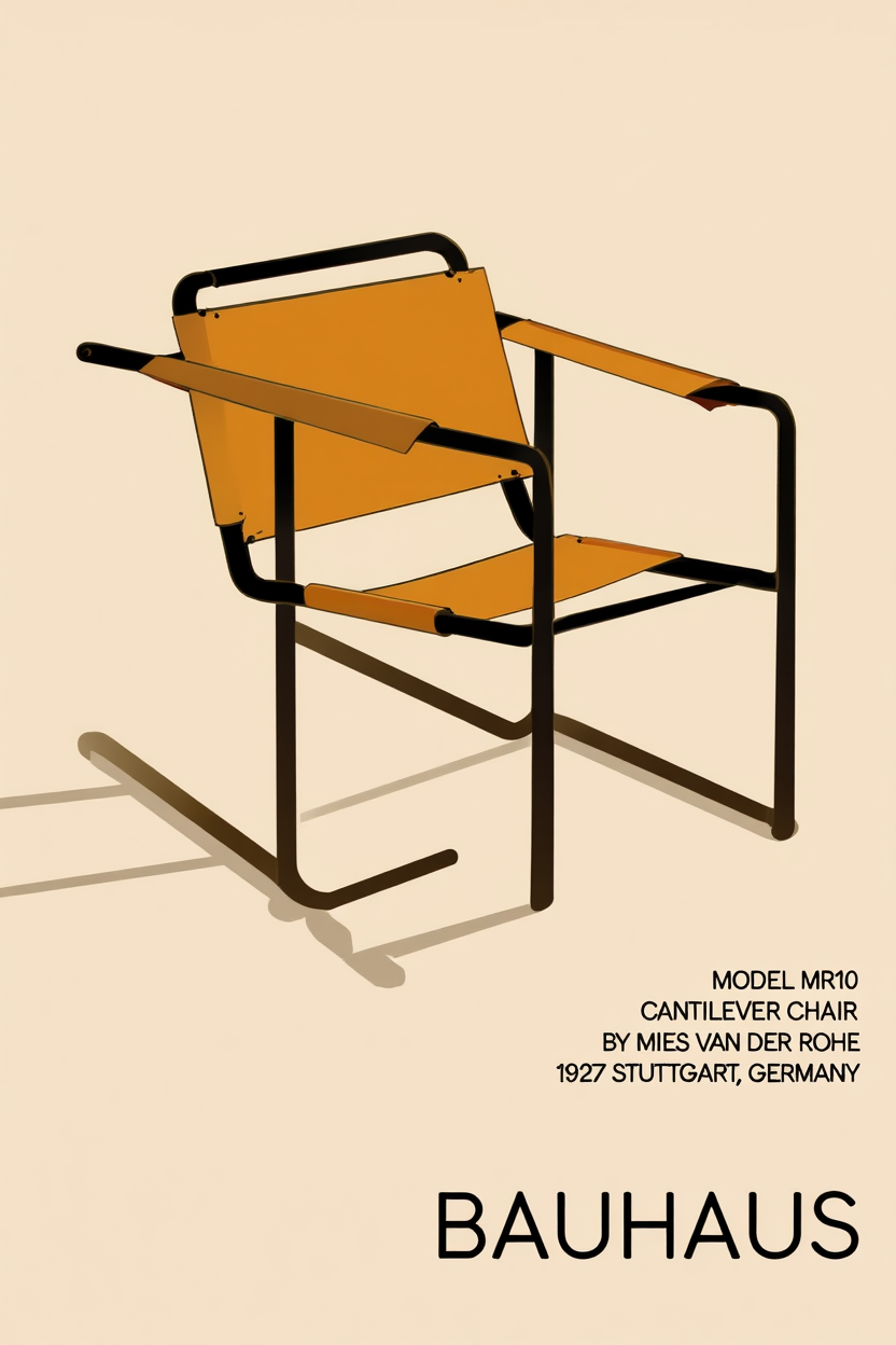 Modernist Bauhaus Chair – Minimalist Design Print