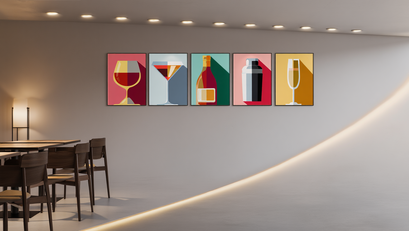 Cocktail Vibes – 5 Art Prints Set