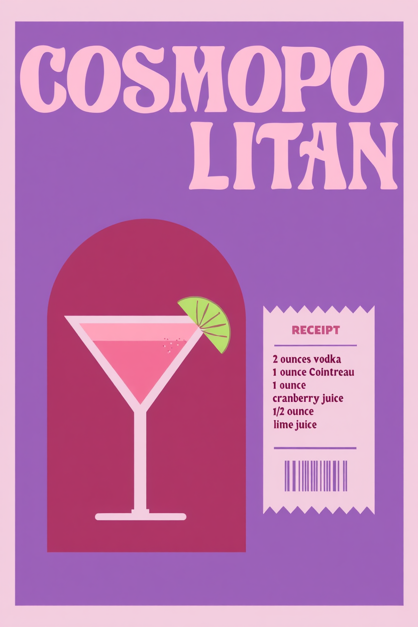 Vibrant Retro Cocktail Posters – 4-Piece Kitchen Wall Art