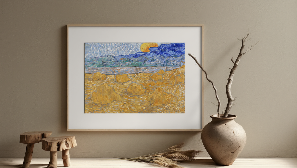 Vincent Van Gogh - Landscape with Wheat Sheaves and Rising Moon