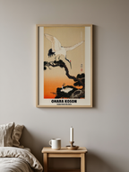 Ohara Koson - Crane Over his Nest Poster - Hakyarts