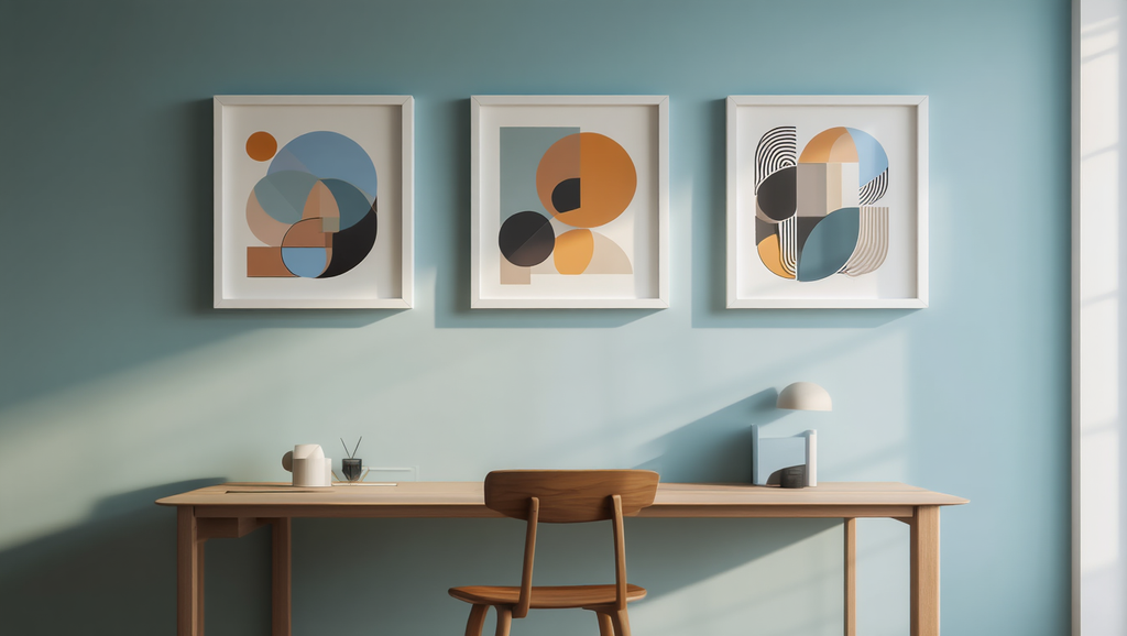 Nordic Bauhaus Mid-Century – Office Set of 3 Modern Prints