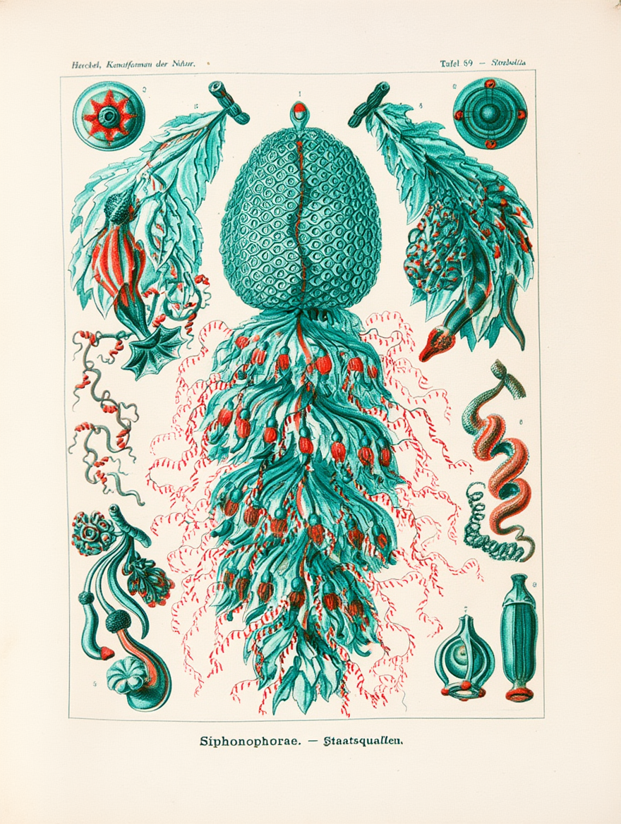 Siphonophorae – Ernst Haeckel Poster | Scientific Illustration & Marine Biology Art Print