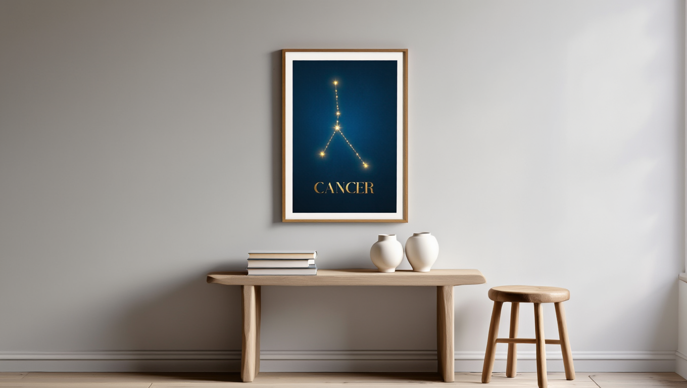 Star Sign Cancer Poster | Zodiac Wall Art Print