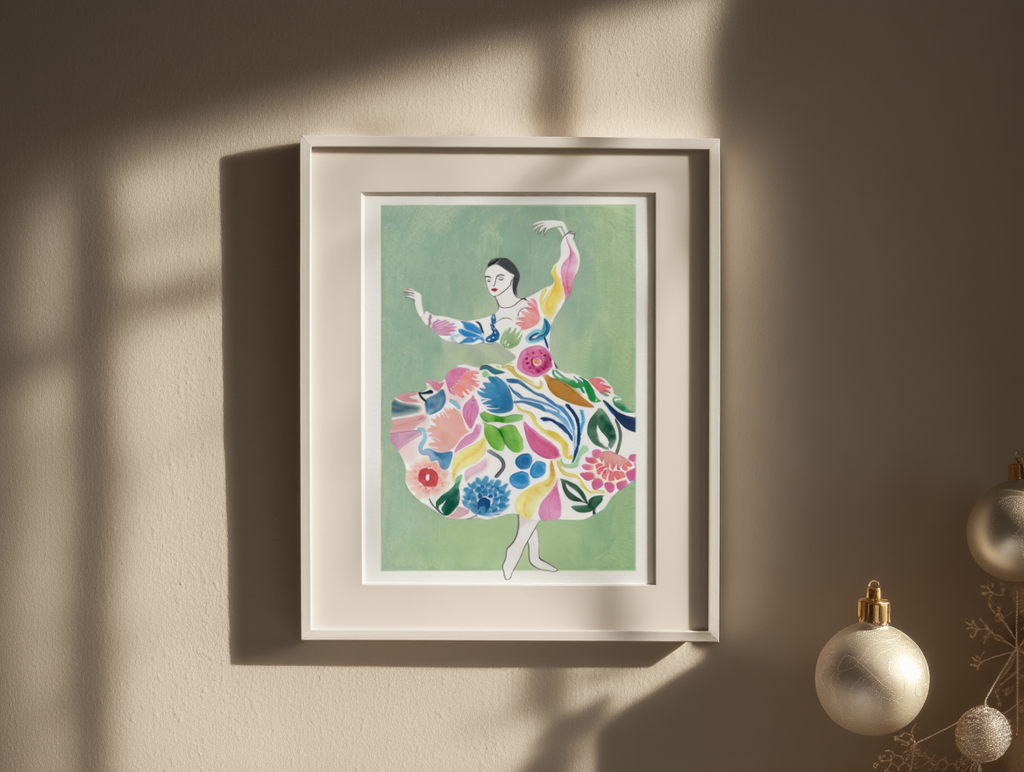 Dancing Woman – Christmas Living Room Art Print